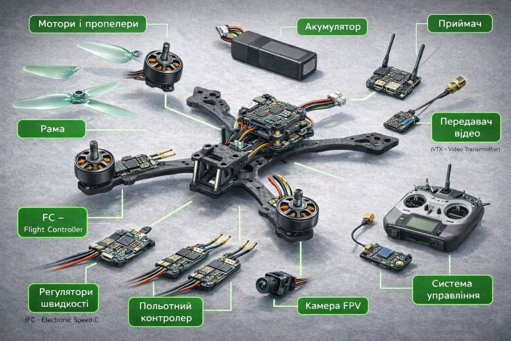 🚁Що таке FPV-дрони і як вони працюють: повний гід для новачків 2026 | Vyshkil.ONLINE